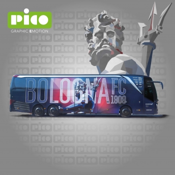 Bus wrapping Bologna FC: il Nettuno come segno identitario
